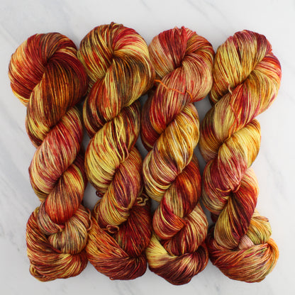 JAPANESE MAPLES Hand Dyed on Sock Perfection - Splashed & Speckled Yarn