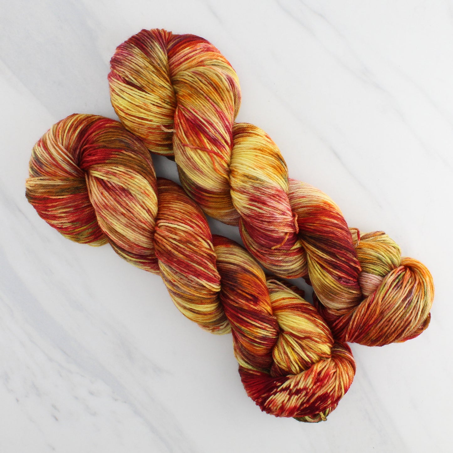JAPANESE MAPLES Hand Dyed on Sock Perfection - Splashed & Speckled Yarn