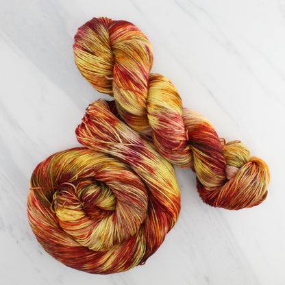 JAPANESE MAPLES Hand Dyed on Sock Perfection - Splashed & Speckled Yarn