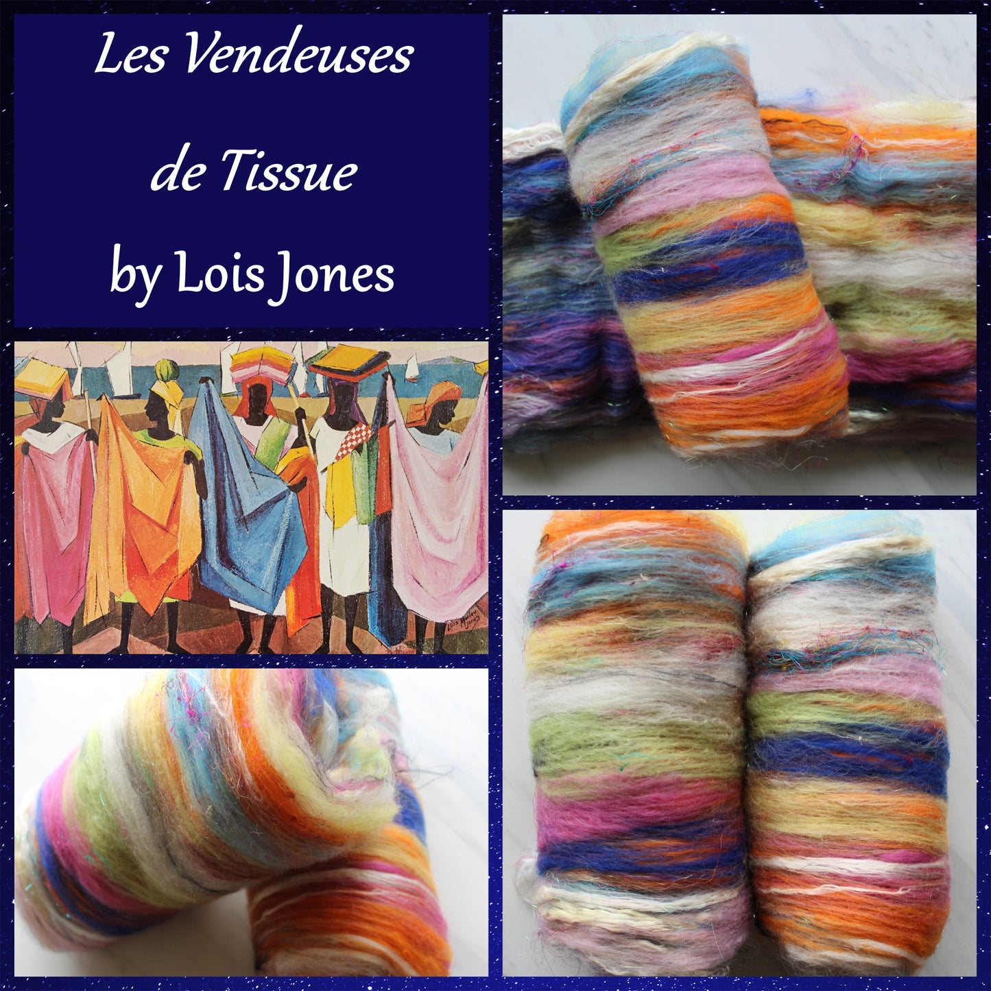 JONES' LES VENDEUSES DE TISSUE Art Batts to Spin and Felt