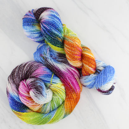 JONES' LES VENDEUSES DE TISSUE Hand Dyed on Twinkle Fingering  - Block Variegated Yarn