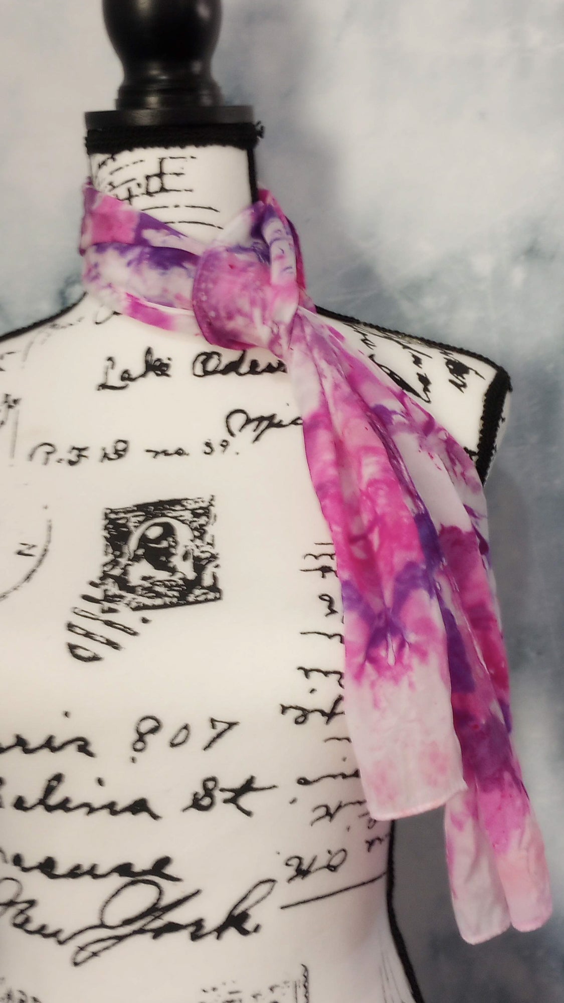 JULIET Hand-Dyed Silk Crepe Scarf - 11 x 60 inches