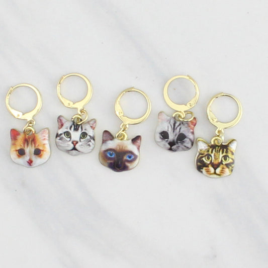 KITTY CAT STITCH MARKER SETS FOR KNITTING AND CROCHET