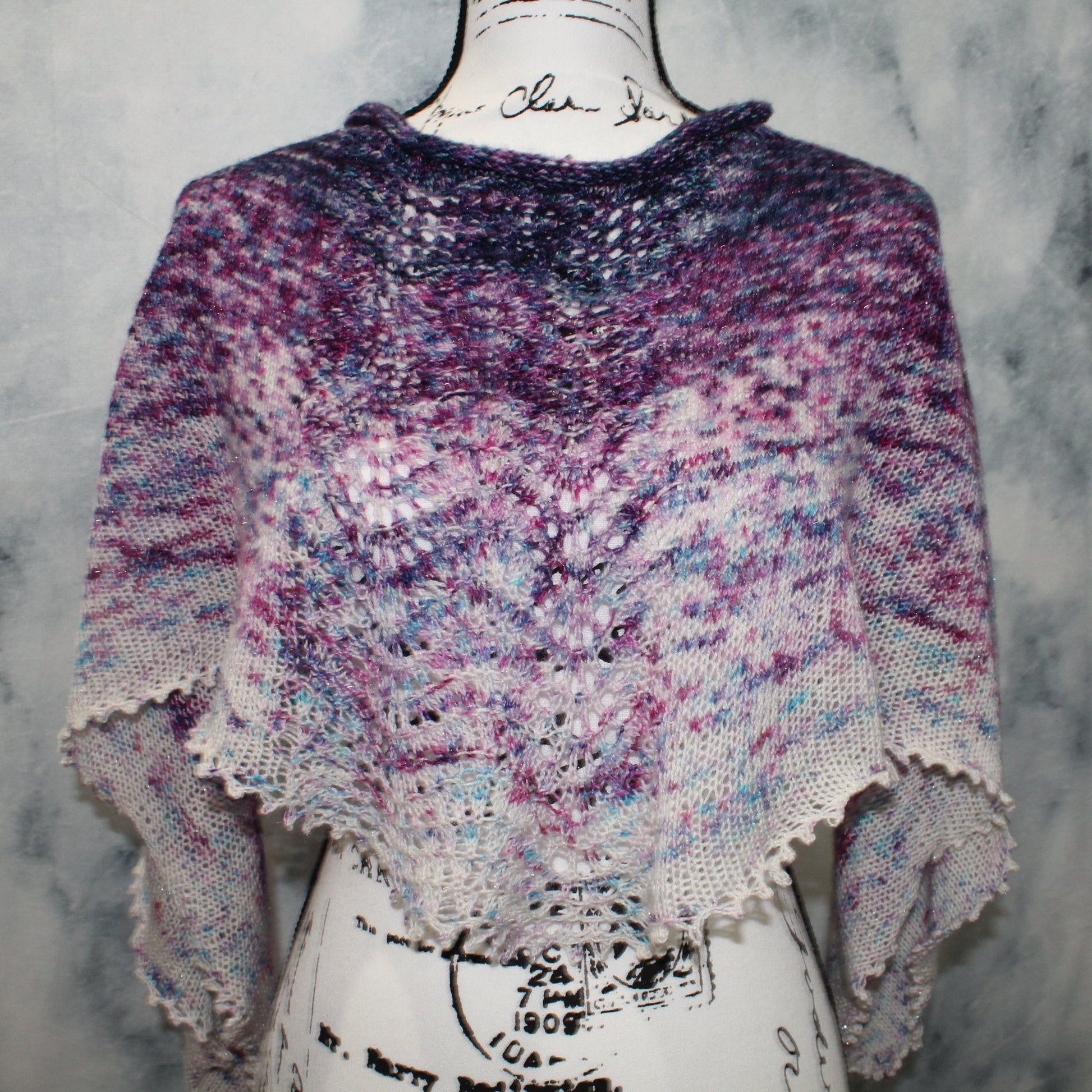 ANGEL WINGS PONCHETTE KITS on Shimmer Sock - Purple Lamb
