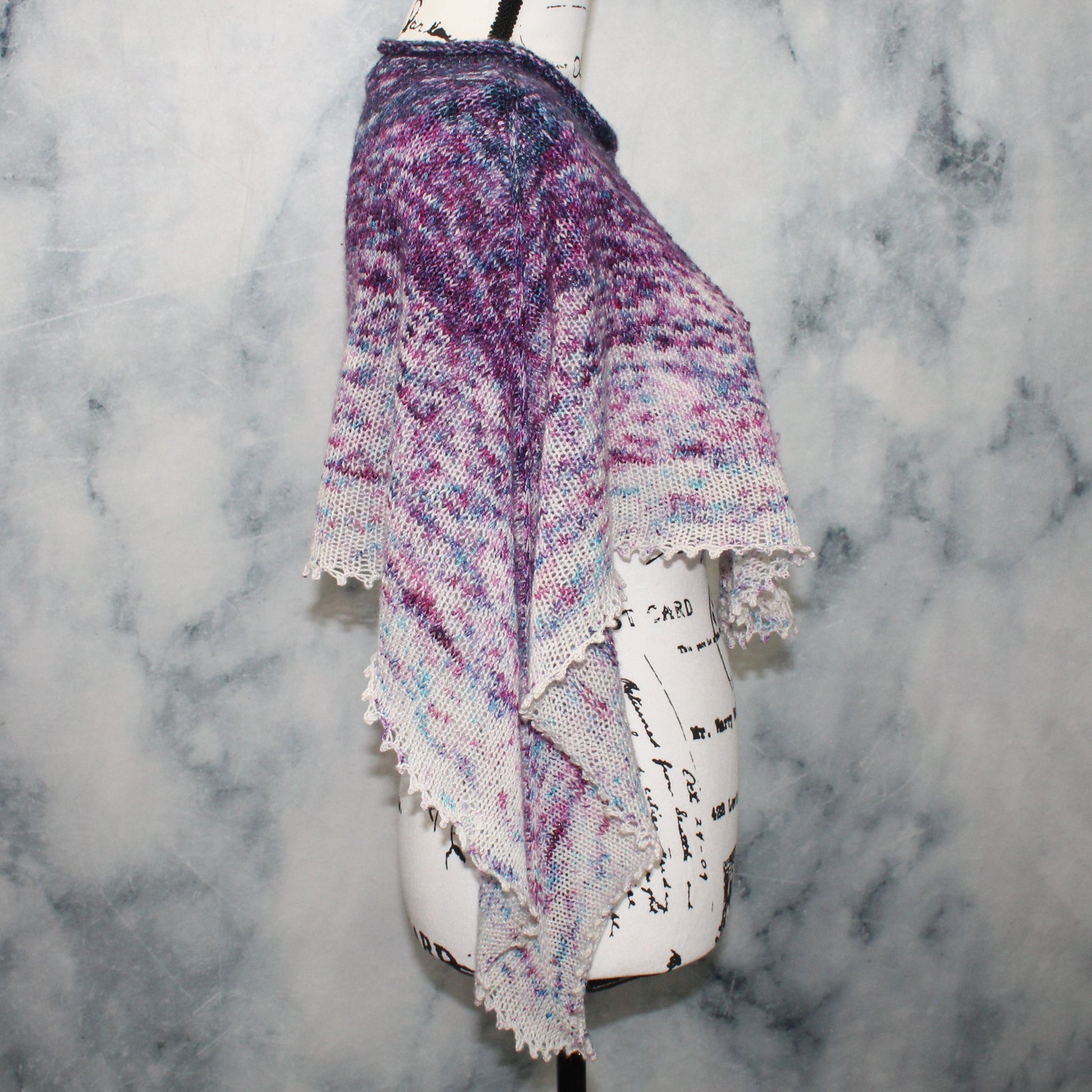 ANGEL WINGS PONCHETTE KITS on Shimmer Sock - Purple Lamb