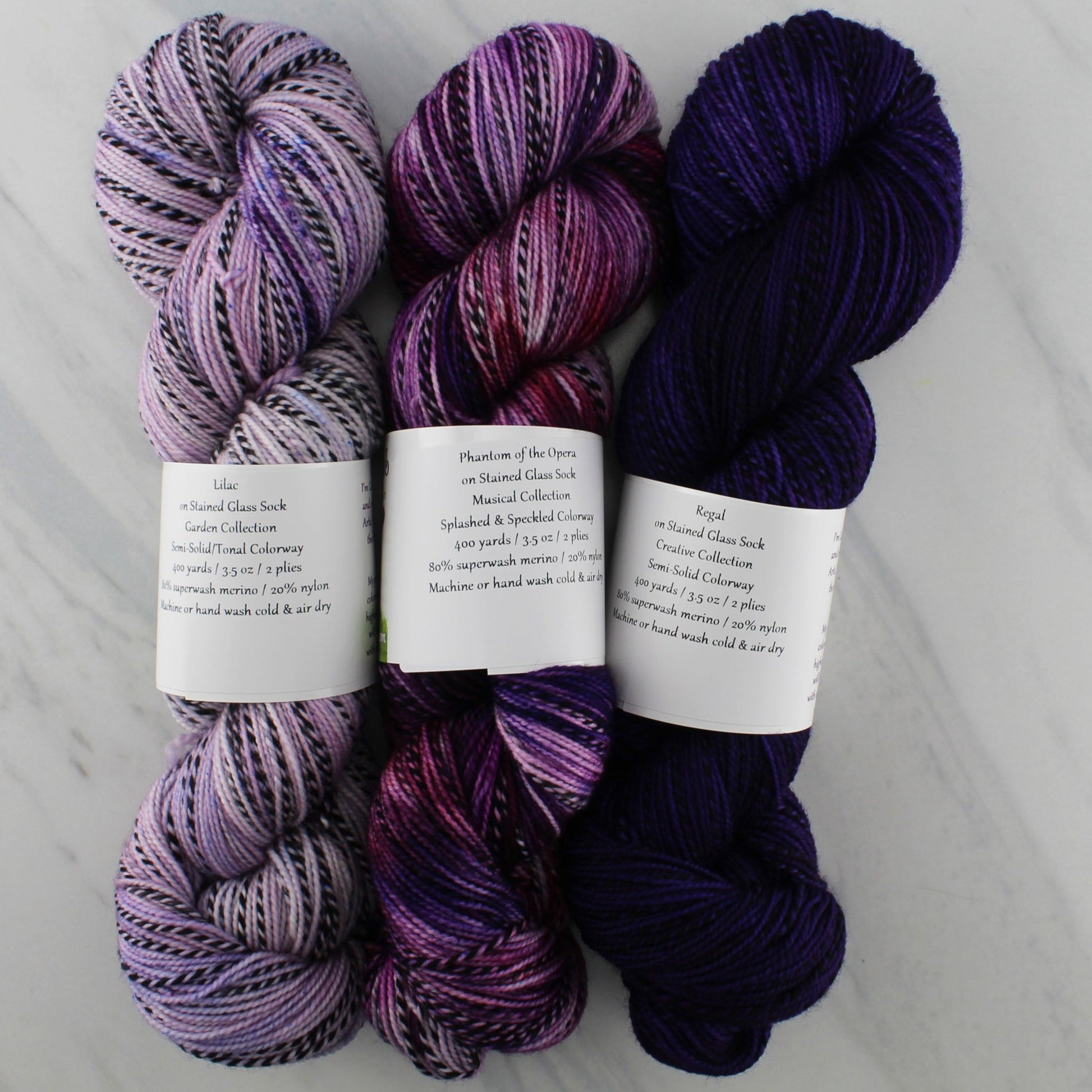REGAL Indie-Dyed Yarn on Stained Glass Sock - Purple Lamb