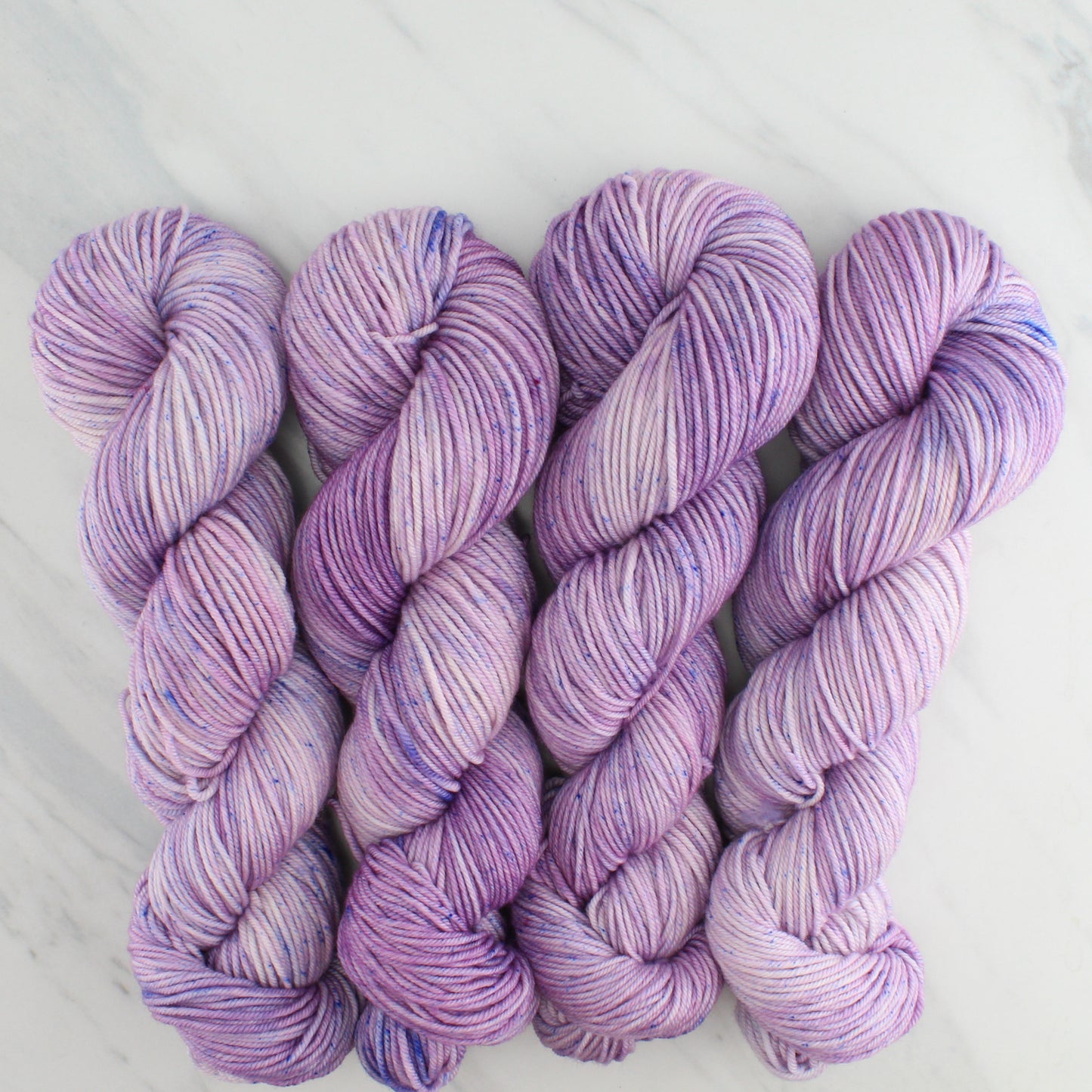 LILAC Hand Dyed on Squoosh Worsted - Semi-Solid Colorway with Speckles