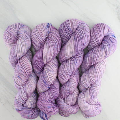 LILAC Hand Dyed on Squoosh Worsted - Semi-Solid Colorway with Speckles