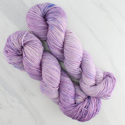 LILAC Hand Dyed on Squoosh Worsted - Semi-Solid Colorway with Speckles