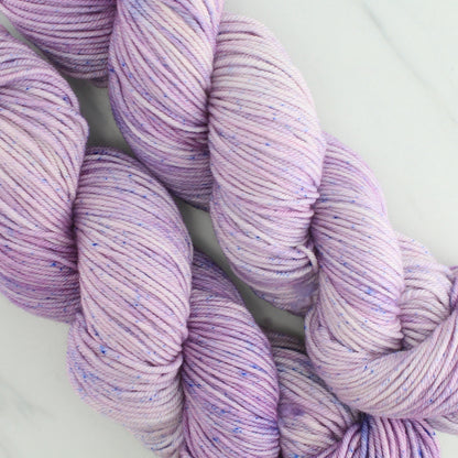 LILAC Hand Dyed on Squoosh Worsted - Semi-Solid Colorway with Speckles