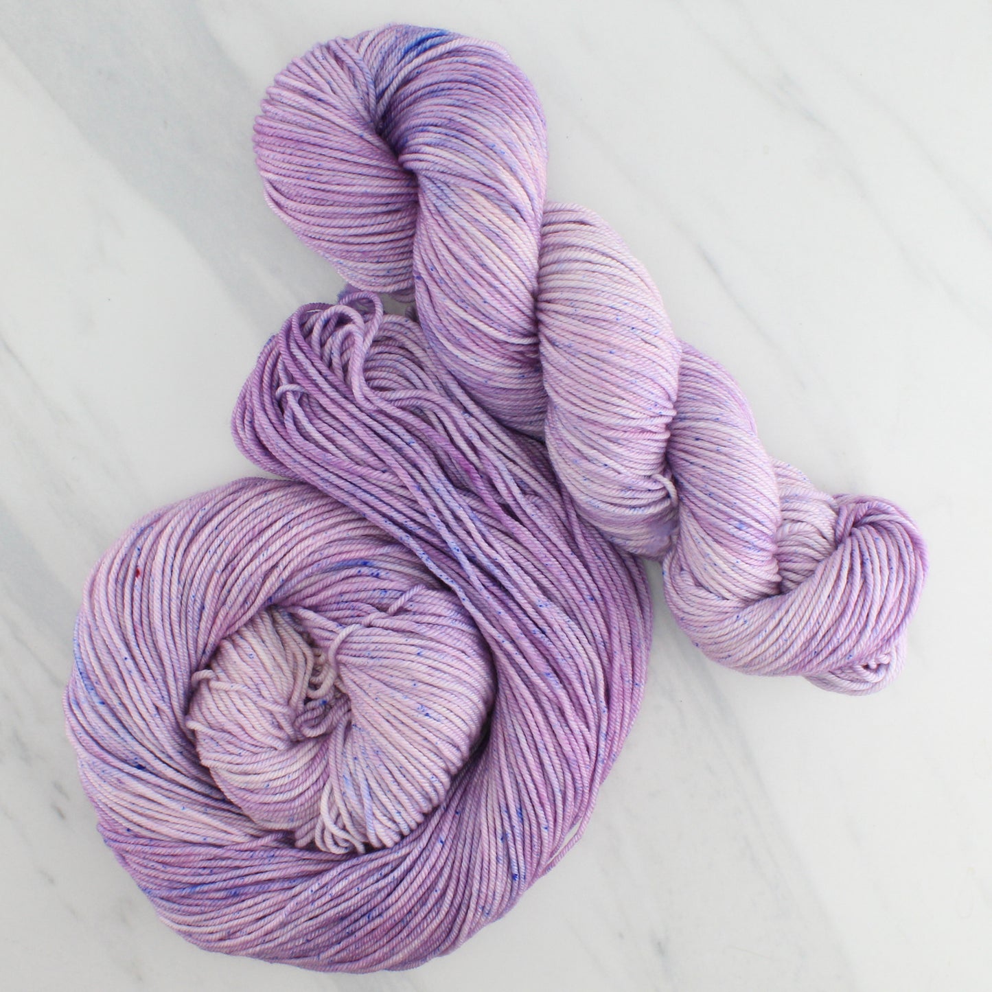 LILAC Hand Dyed on Squoosh Worsted - Semi-Solid Colorway with Speckles