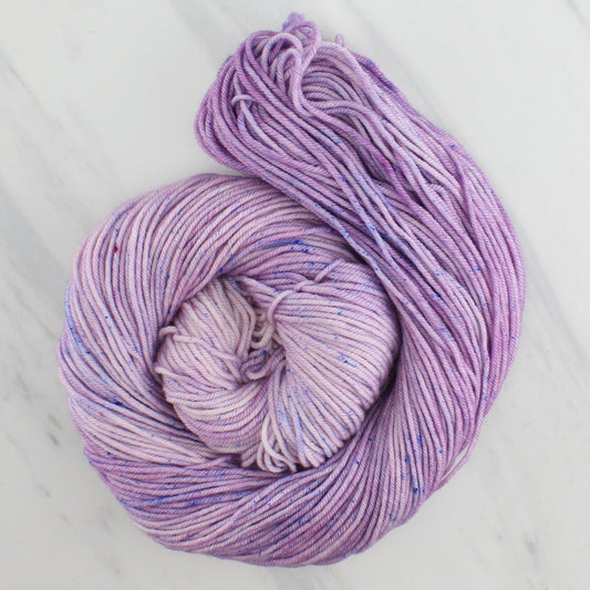 LILAC Hand Dyed on Squoosh Worsted - Semi-Solid Colorway with Speckles