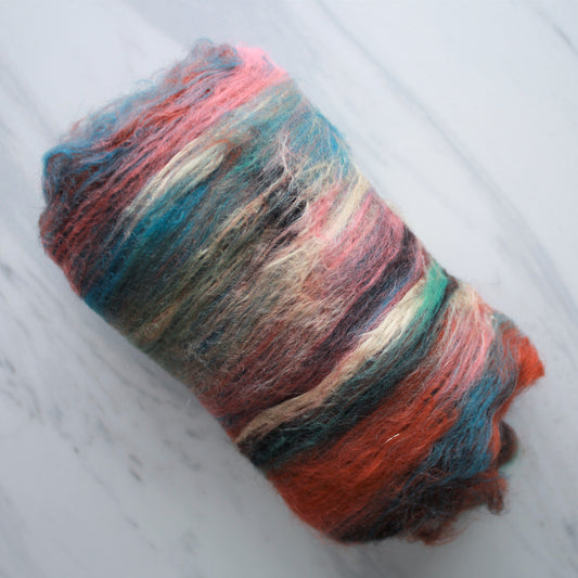 MADONNA AND CHILD Art Batts to Spin or Felt - Purple Lamb