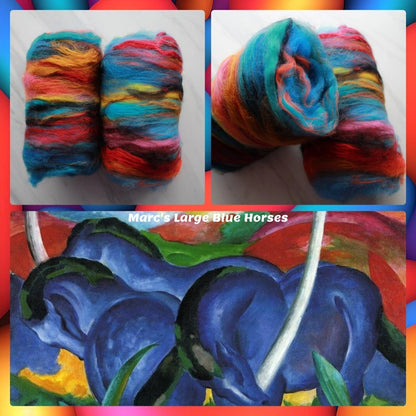 MARC'S LARGE BLUE HORSES Art Batts to Spin and Felt