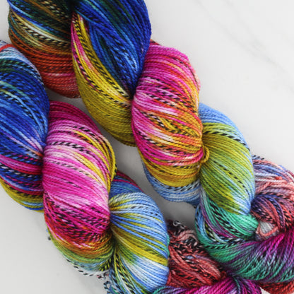 MASACCIO'S TRIBUTE MONEY Hand Dyed on Stained Glass Fingering - Block Variegated Yarn