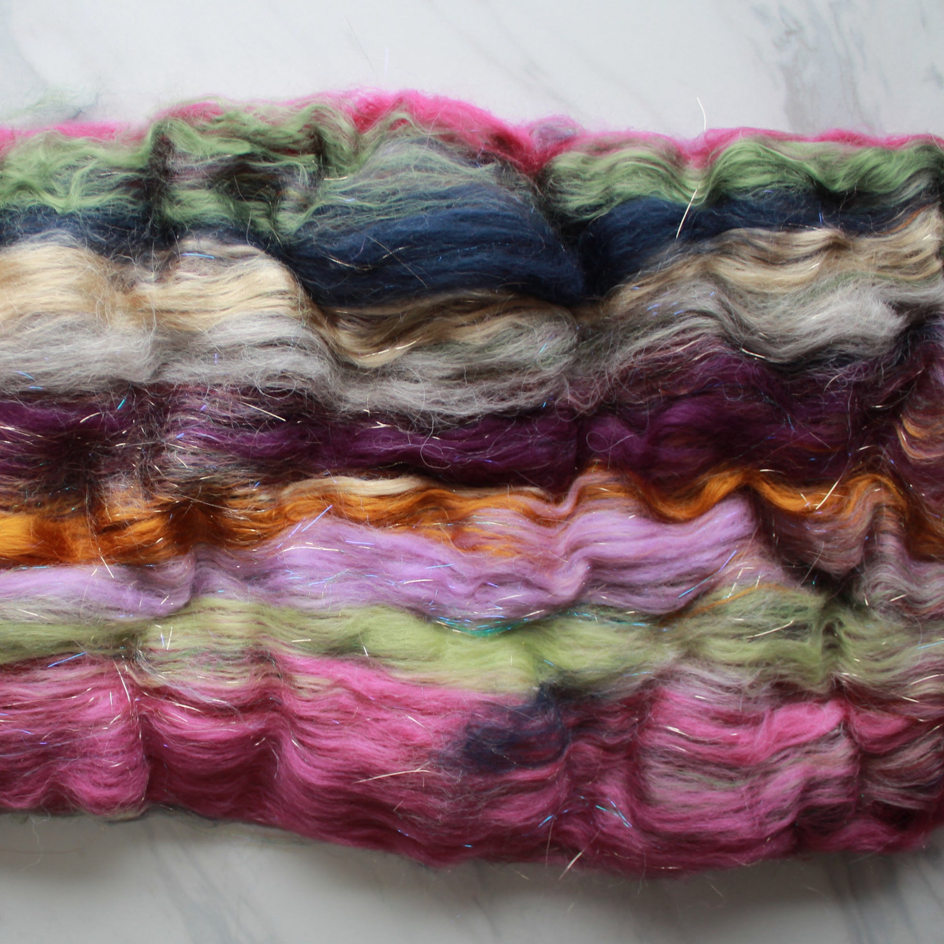 MIDSUMMER NIGHT'S DREAM Art Batt for Spinning and Felting - Purple Lamb