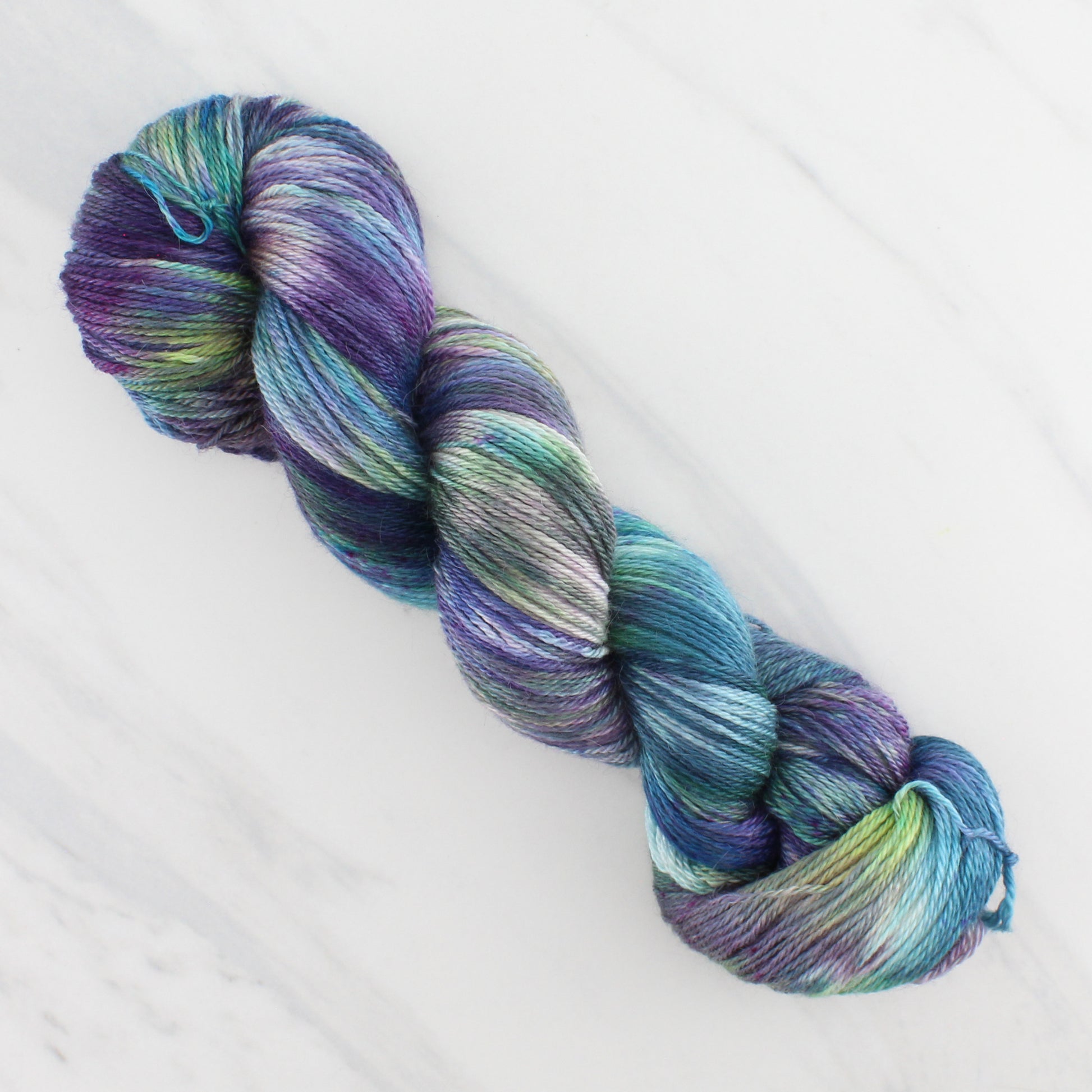MONET'S CATHEDRAL on Dream Sock- Hand-Dyed Yarn - Purple Lamb
