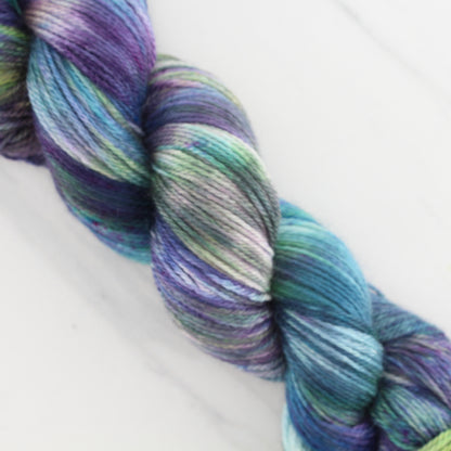 MONET'S CATHEDRAL on Dream Sock- Hand-Dyed Yarn - Purple Lamb