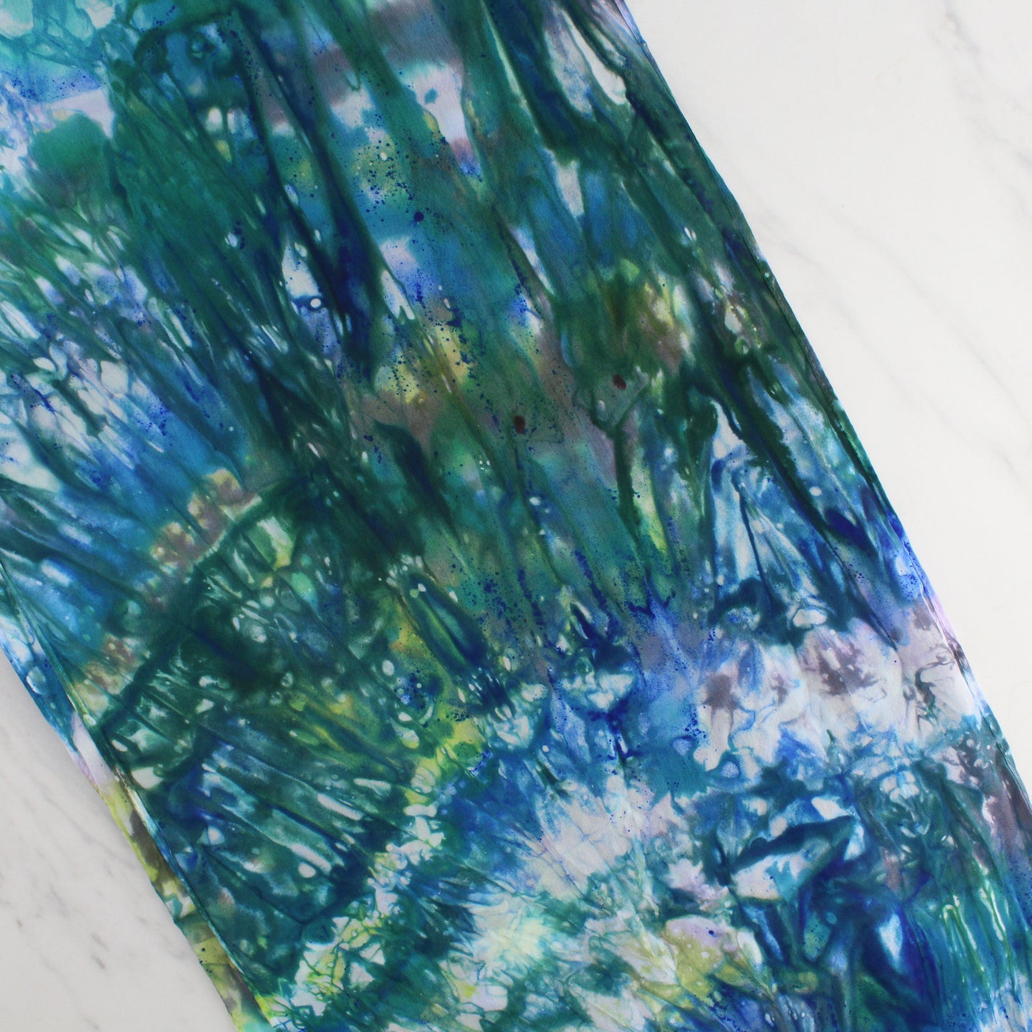MONET'S WATER LILIES Hand-Dyed Silk Crepe Scarf - 11 x 60 inches