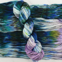 MONET'S WATER LILIES on Stained Glass Sock - Assigned Pooling Colorway