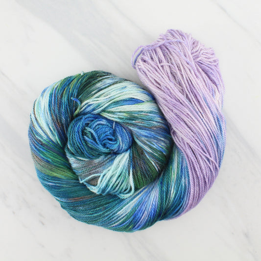 MONET'S WATER LILIES on Dream Sock - Assigned Pooling Yarn - Purple Lamb