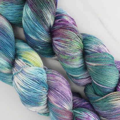 MONET'S CATHEDRAL Hand Dyed on Dream Fingering - Splashed & Speckled Colorway