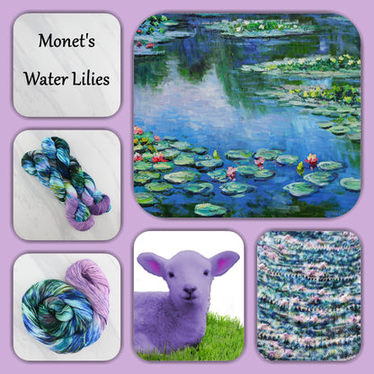 MONET'S WATER LILIES - Yarn Dyed to Order - Assigned Pooling Colorway