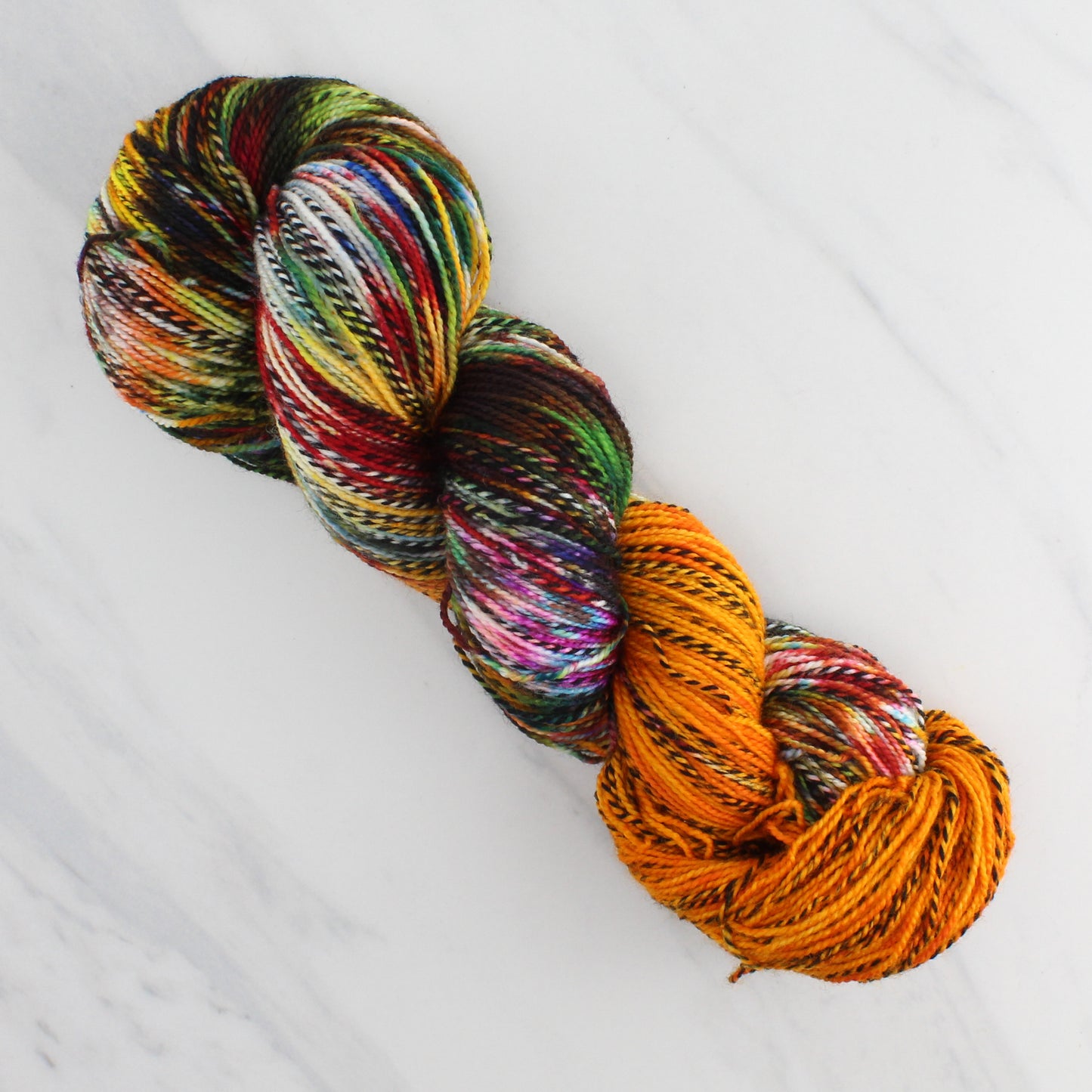 THE PHOENIX Hand Dyed on Stained Glass Fingering - Assigned Pooling Colorway