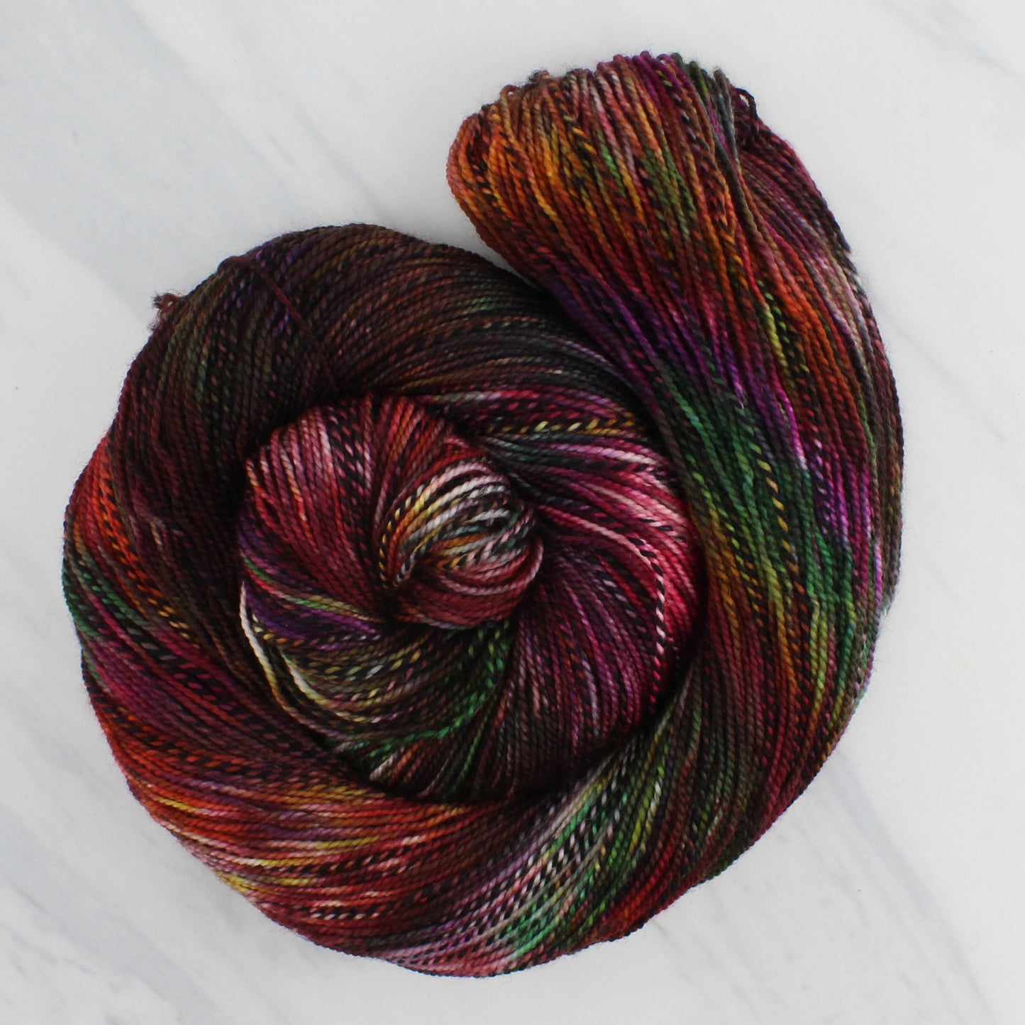 OAK CREEK CANYON Hand Dyed on Stained Glass Fingering - Splashed and Speckled Yarn