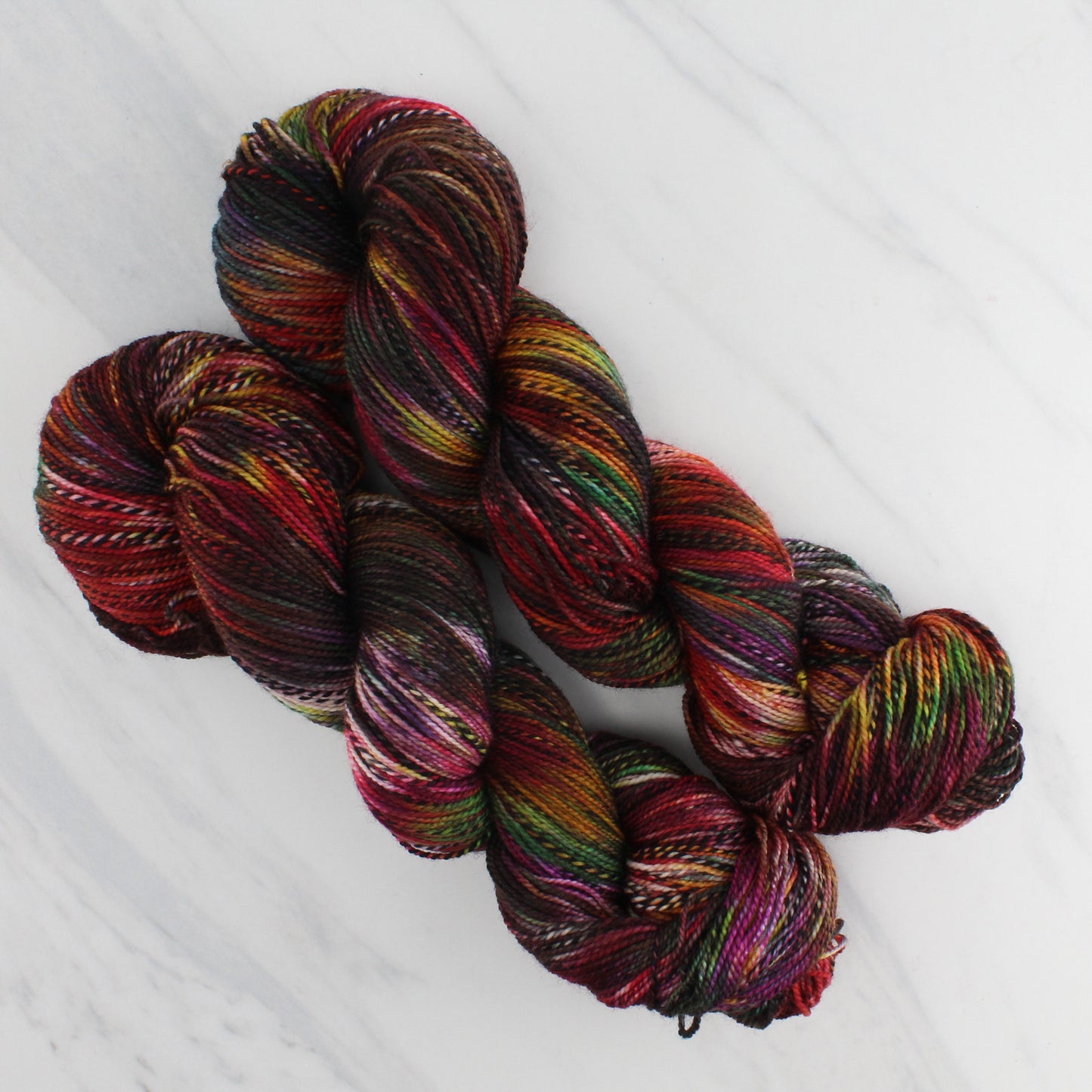 OAK CREEK CANYON Hand Dyed on Stained Glass Fingering - Splashed and Speckled Yarn