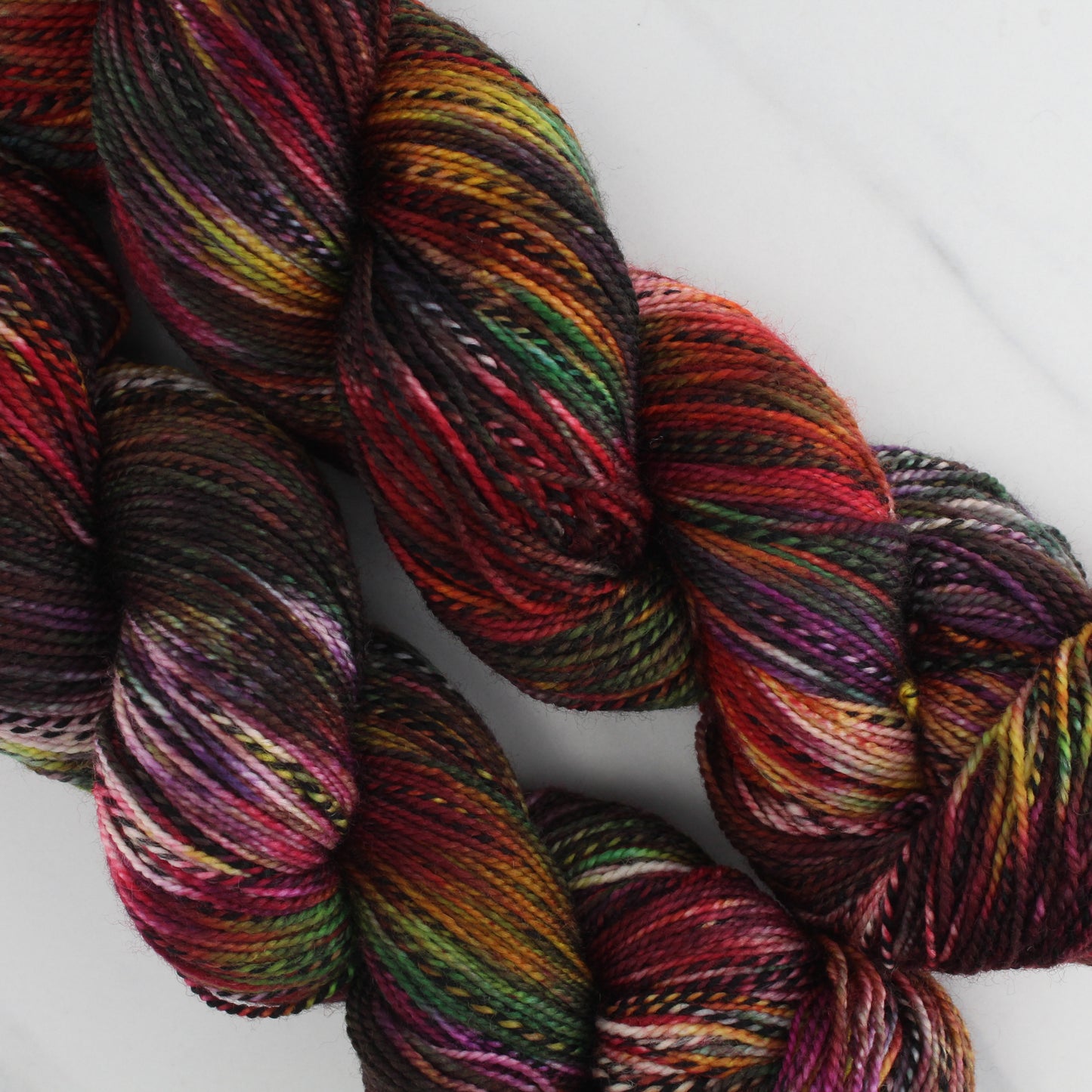 OAK CREEK CANYON Hand Dyed on Stained Glass Fingering - Splashed and Speckled Yarn