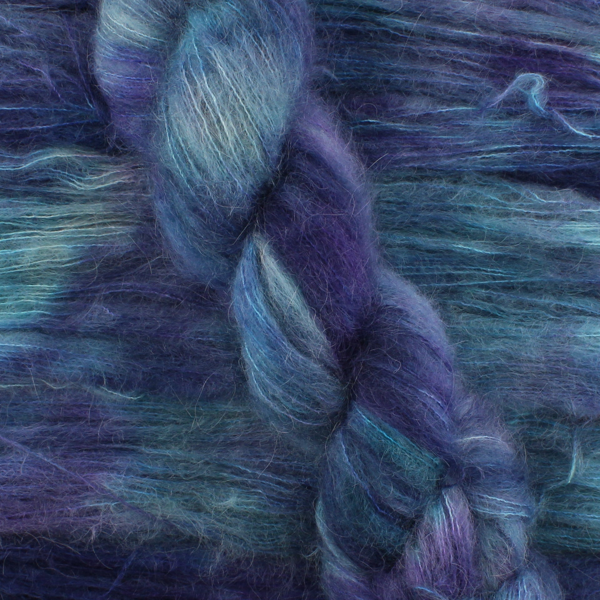 OCEAN AT NIGHT on Suri Lace Cloud- Hand-Dyed Yarn - Purple Lamb