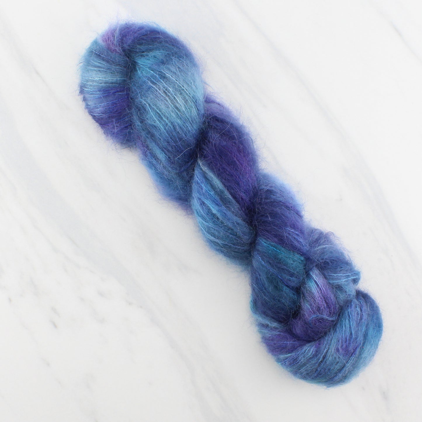 OCEAN AT NIGHT on Suri Lace Cloud- Hand-Dyed Yarn - Purple Lamb