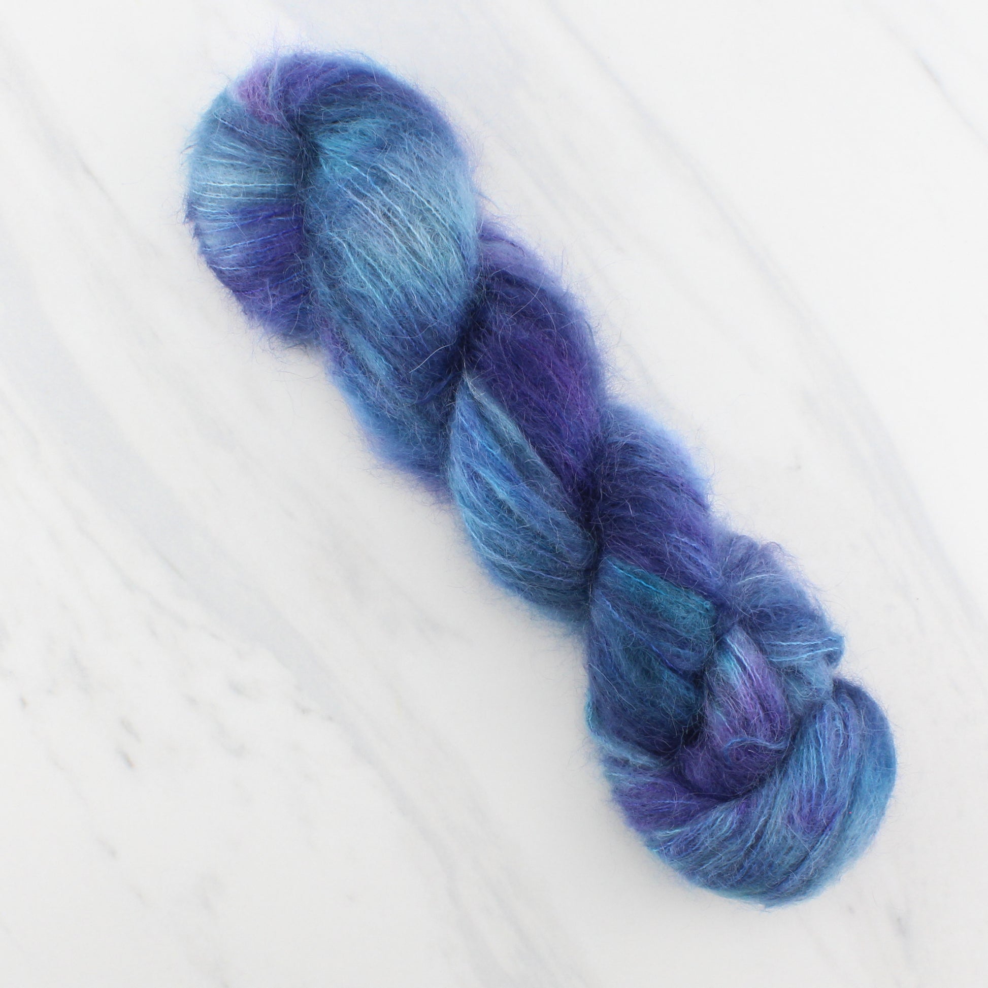 OCEAN AT NIGHT on Suri Lace Cloud- Hand-Dyed Yarn - Purple Lamb