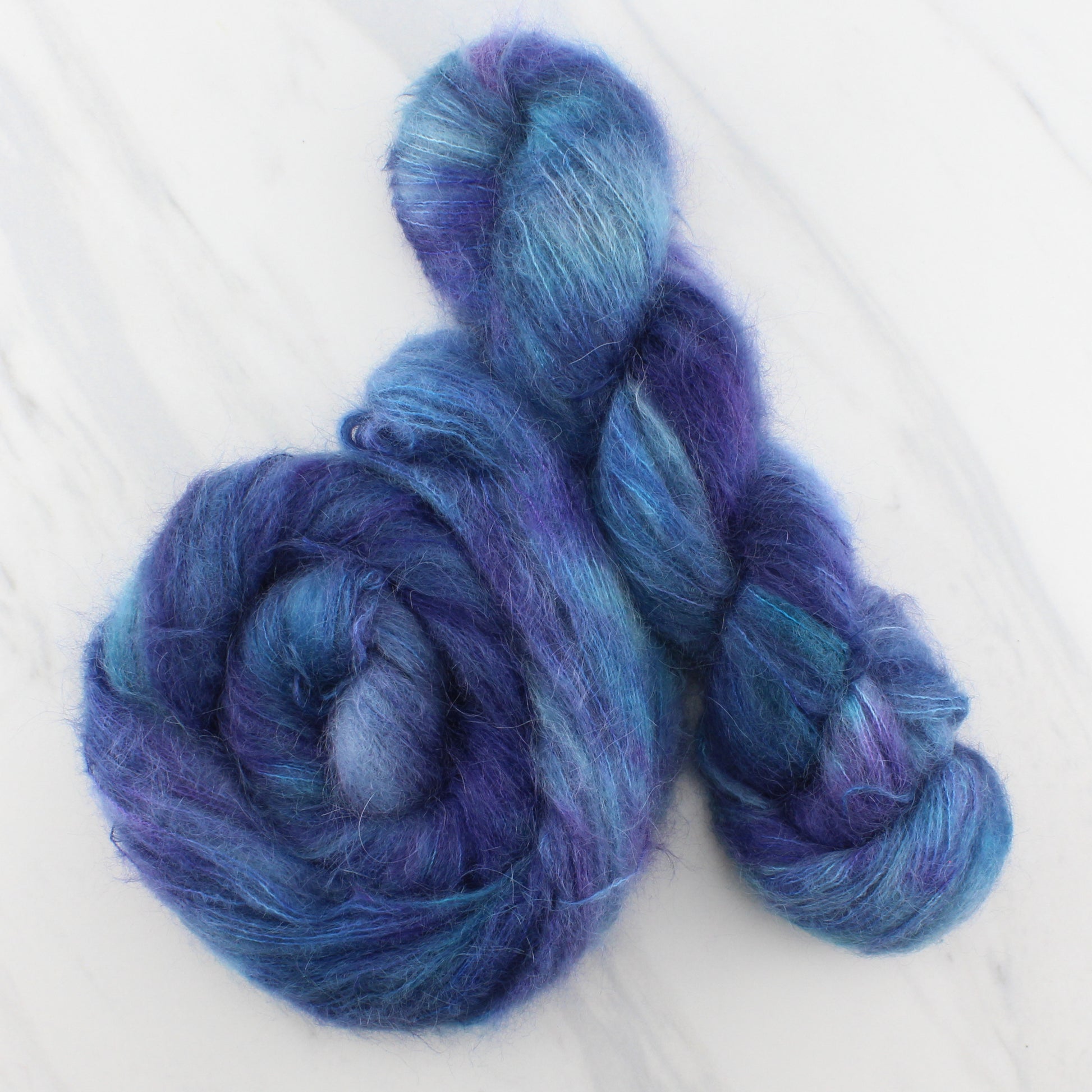 OCEAN AT NIGHT on Suri Lace Cloud- Hand-Dyed Yarn - Purple Lamb