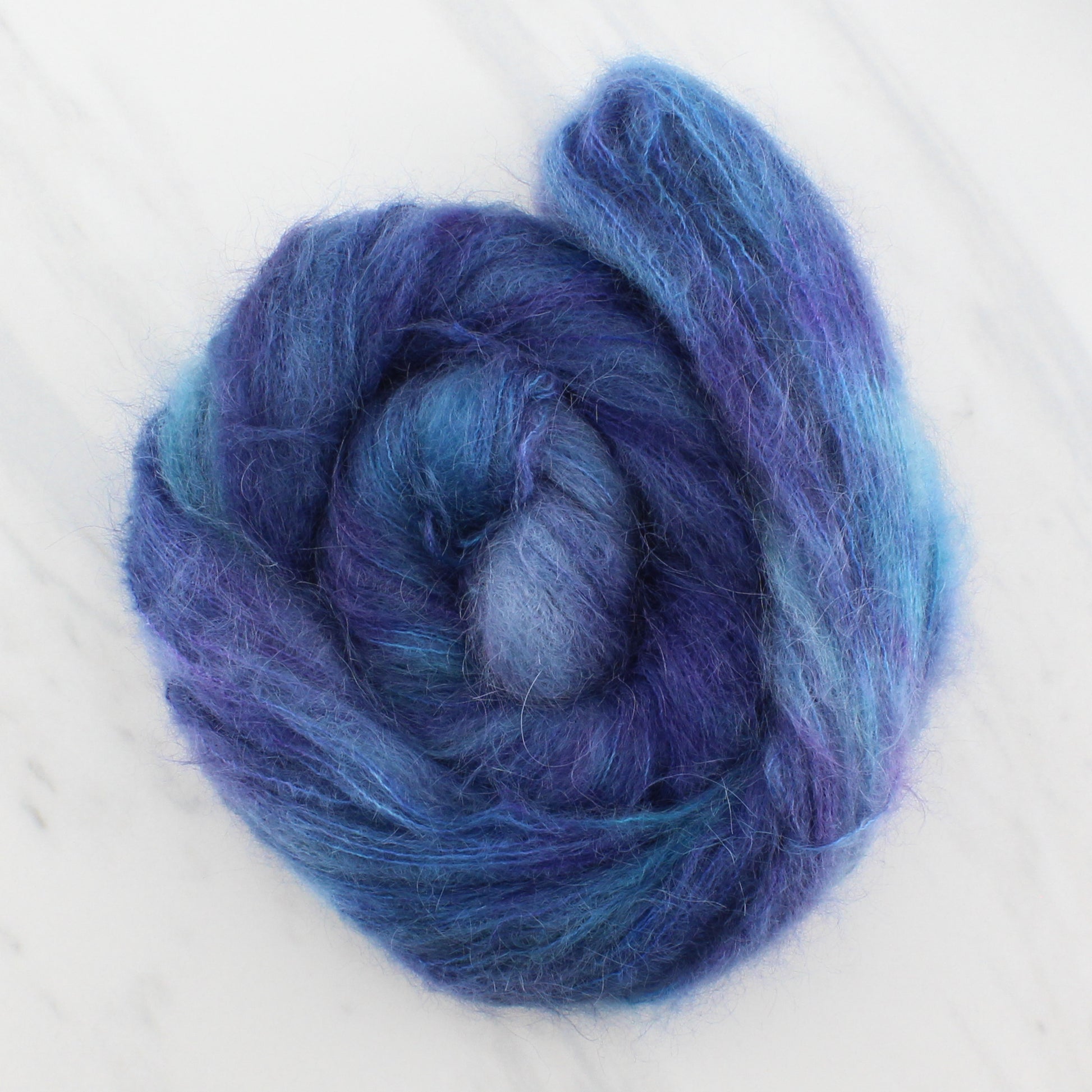 OCEAN AT NIGHT on Suri Lace Cloud- Hand-Dyed Yarn - Purple Lamb