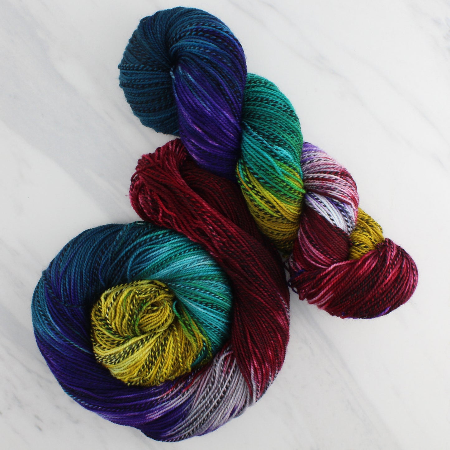 Odyssey Collection - ODYSSEUS Hand-Dyed on Stained Glass Fingering  - Block Variegated Colorway