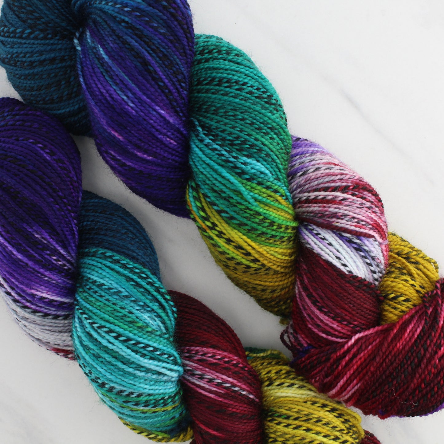 Odyssey Collection - ODYSSEUS Hand-Dyed on Stained Glass Fingering  - Block Variegated Colorway