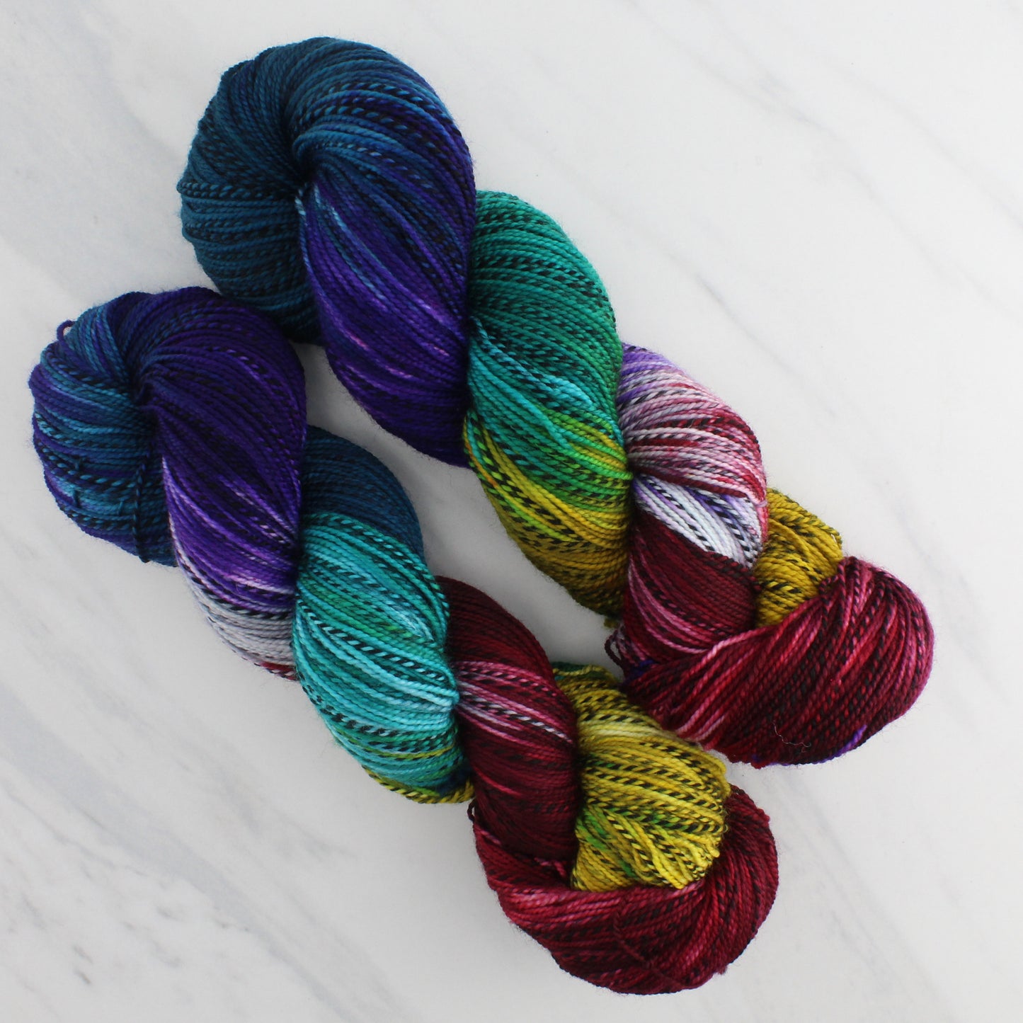 Odyssey Collection - ODYSSEUS Hand-Dyed on Stained Glass Fingering  - Block Variegated Colorway