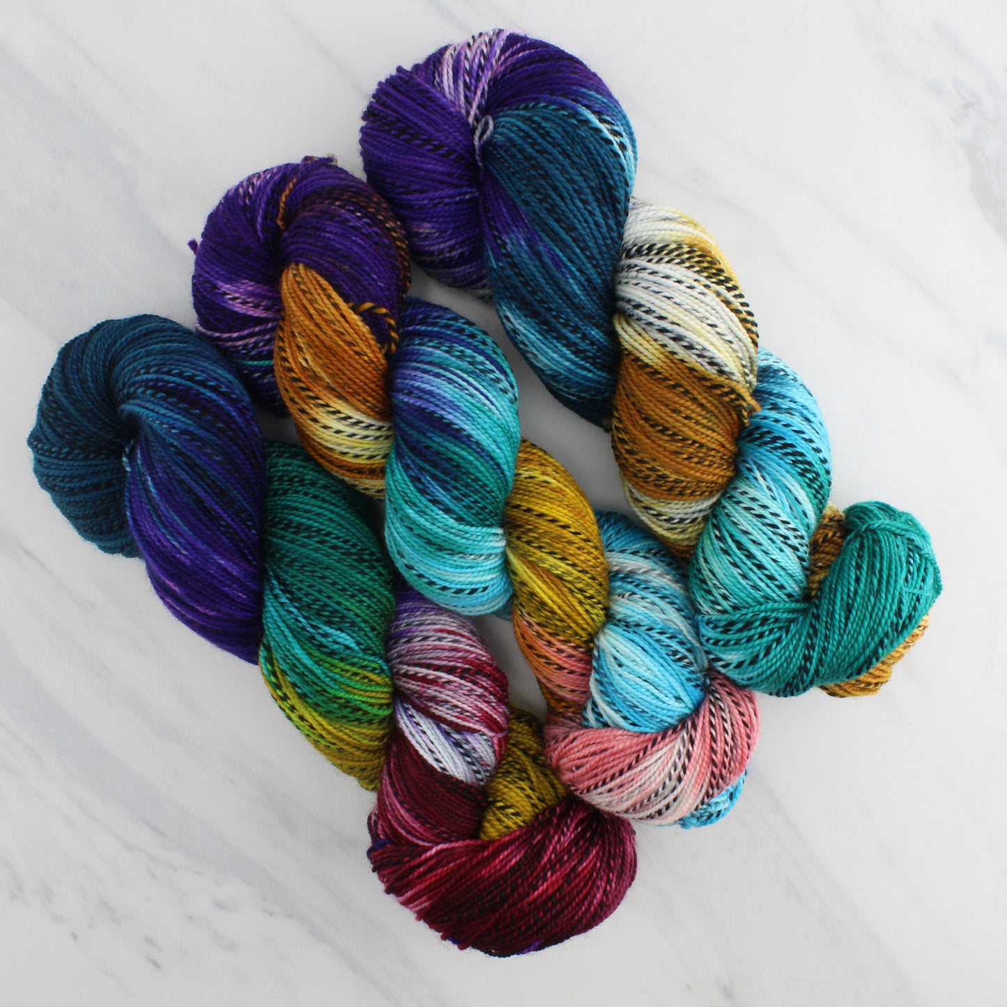 Odyssey Collection - ODYSSEUS Hand-Dyed on Stained Glass Fingering  - Block Variegated Colorway