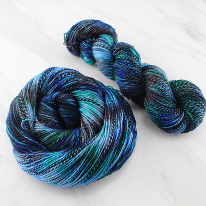 PEACOCK EYES on Stained Glass Sock - Indie-Dyed Yarn