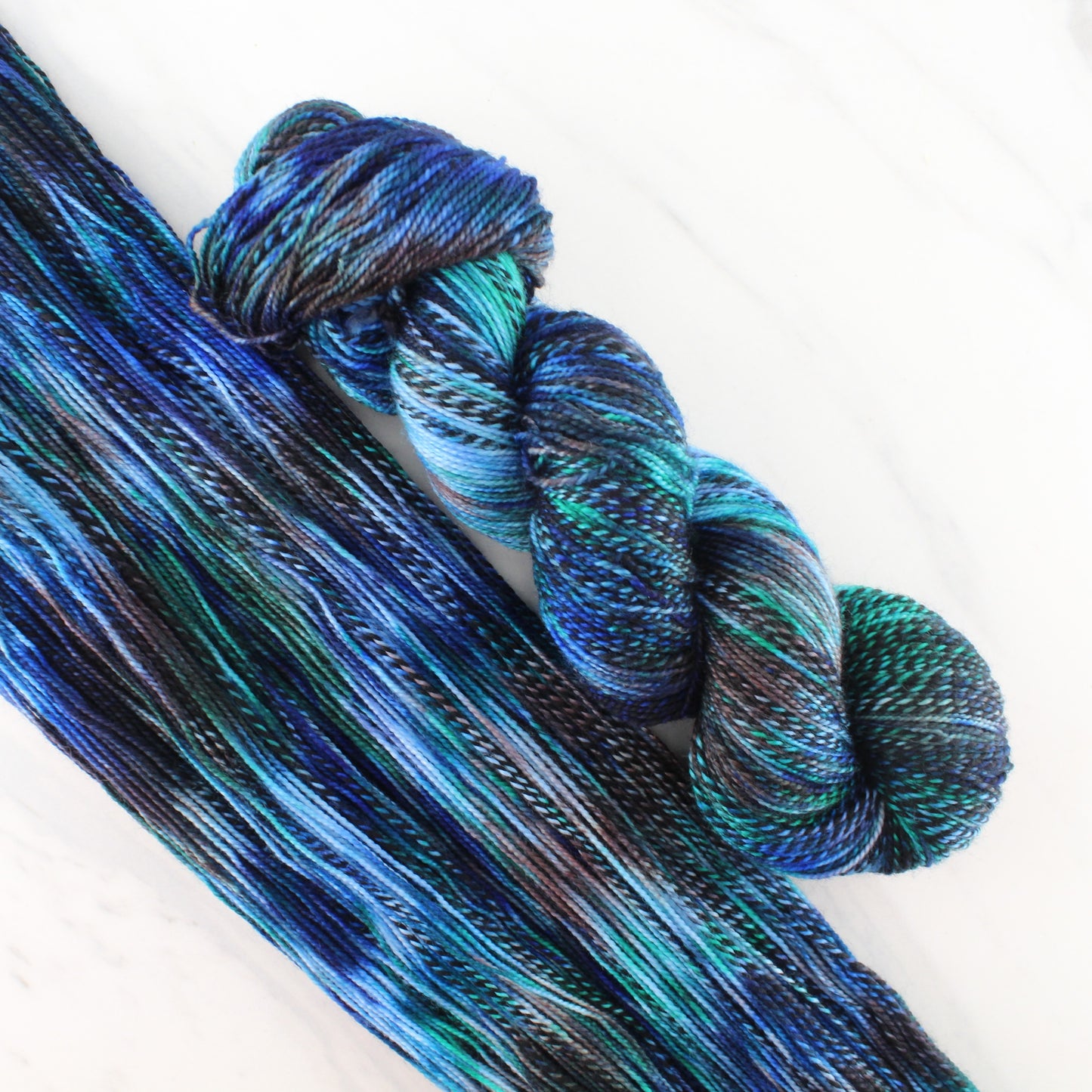 PEACOCK EYES on Stained Glass Sock - Indie-Dyed Yarn