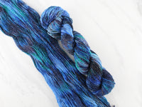 PEACOCK EYES Hand-Dyed Yarn on Sparkly Merino Sock
