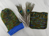 PEACOCK FEATHERS on Stained Glass Sock