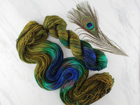 PEACOCK FEATHERS on Stained Glass Sock