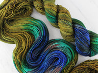 PEACOCK FEATHERS on Stained Glass Sock