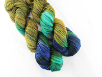 PEACOCK FEATHERS on Stained Glass Sock