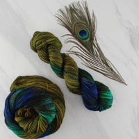 PEACOCK FEATHERS on Stained Glass Sock