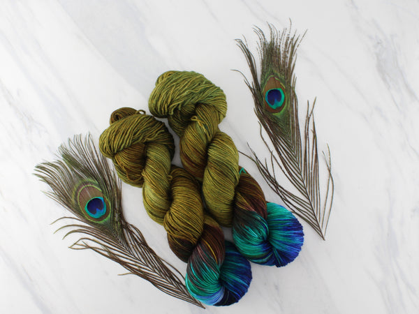 PEACOCK FEATHERS Hand-Dyed on Super Sport