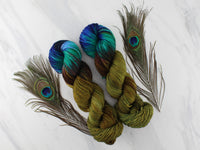 PEACOCK FEATHERS Hand-Dyed on Super Sport